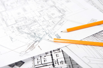 Teenagers working at projective drawing