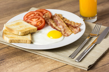 Tasty English Breakfast And Orange Juice