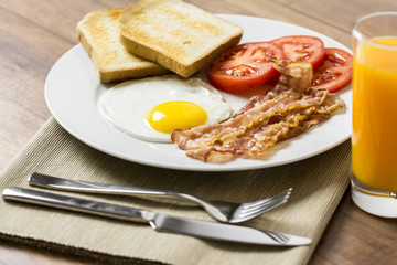 Tasty English Breakfast And Orange Juice