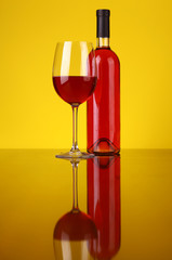 Glass of rose wine