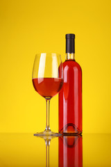 Glass of rose wine