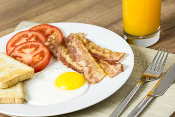 Tasty English Breakfast And Orange Juice