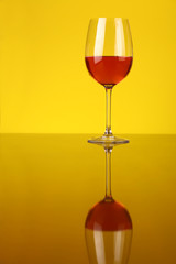Glass of rose wine