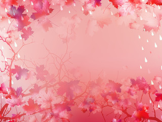 Autumnal Background with maple leaves. EPS 10