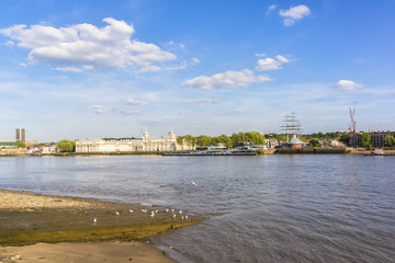 Obraz premium View of Old Royal Naval College (1873) building. London, England