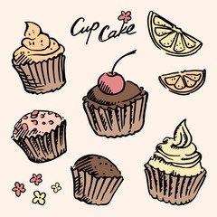 Sketch cupcake set