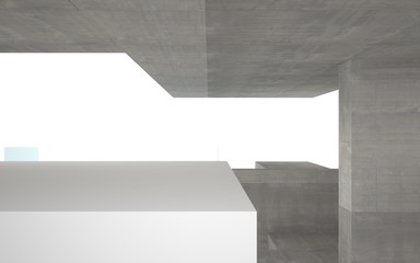 Abstract background of interior concrete and glass