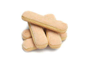 savoiardi_ biscotti su sfondo bianco