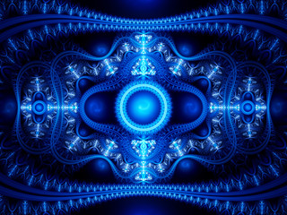 Fototapeta premium Abstract blue winter fractal