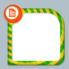 striped frame for entering text with document icon