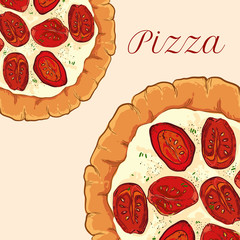 vector neapolitan pizza with white cheese