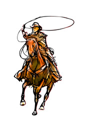 cowboy color illustration - 67947683