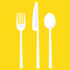 vector tableware set of fork, spoon, knife