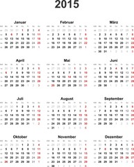 Kalender 2015 mit Feiertage Österreich