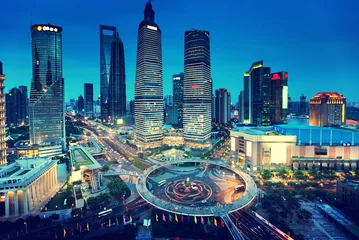 Foto op Plexiglas Shanghai shanghai nachtzicht vanaf de oosterse pareltoren