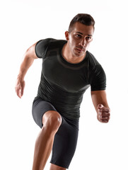 Hombre atleta corriendo,ejercitando.