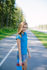 Girl with skateboard