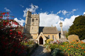 Cemetery and a church in old Oxford, UK.