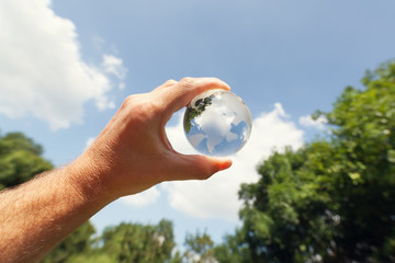 Glass globe in nature