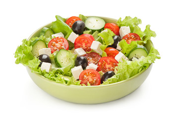 Greek vegetable salad with feta cheese