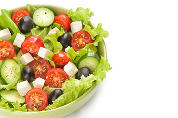 Greek vegetable salad with feta cheese