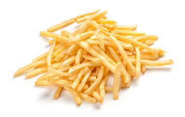 pile of french fries isolated on white