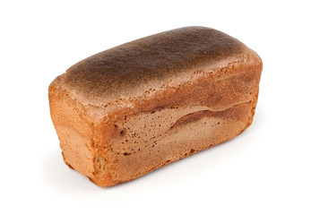 Rye bread on a white background