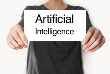 Artificial intelligence. female showing card