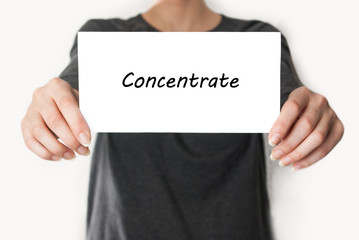 Concentrate. female showing card