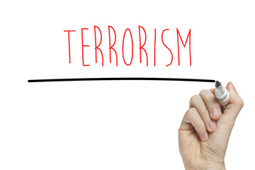Hand writing terrorism