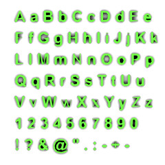 Paper origami alphabet green