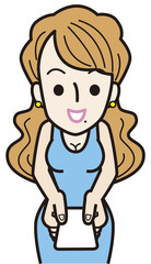 名刺を渡すホステス