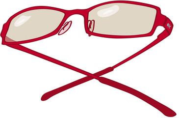 lunettes de vue rouges - obrazy, fototapety, plakaty