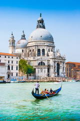 Plakat Gondola on Canal Grande with Santa Maria della Salute, Venice