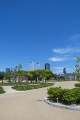 米野公園と名駅高層ビル群