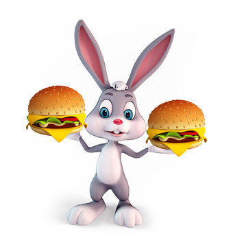 Easter Bunny with burger