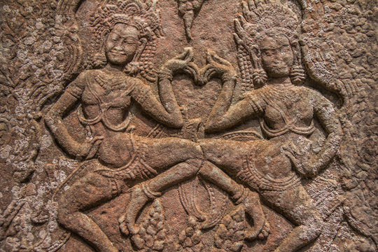 Carvings in Angkor Wat Cambodia