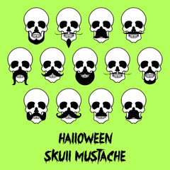 13 Halloween skull mustache