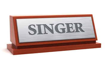 Singer job title on nameplate