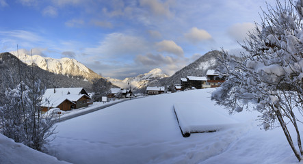 Beautiful view after snowy night