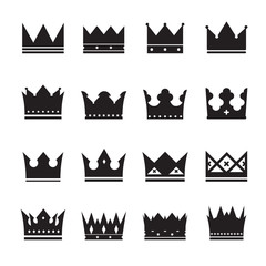 vector black set of crowns
