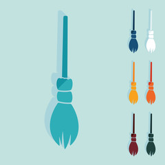 Flat design: witch broom