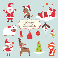 Set of Christmas icons