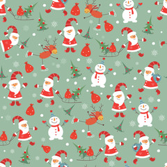 Vintage Christmas seamless pattern