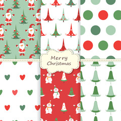 Set of Christmas sealess patterns