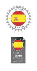 Made in Spain seals, Spanish Flag (vector Art)