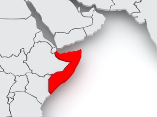 Fototapeta na wymiar Map of worlds. Somalia.