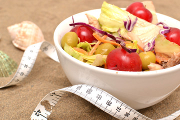 Salad and tape measure