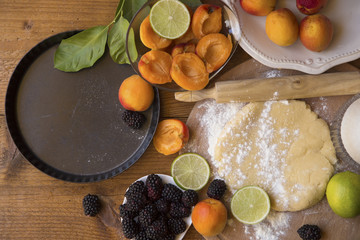 Preparing a fruit pie