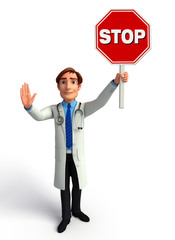 Young Doctor with stop sign